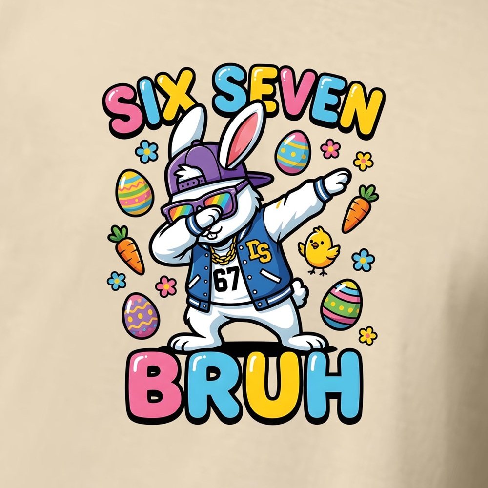 Customized Six Seven Bruh Bunny Graphic Tee - any color